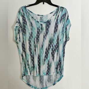 a.n.a Aztec Stripe Short Sleeve Tunic s XS— runs big!!!